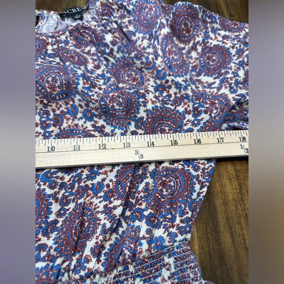 J.Crew Palermo smocked-waist mini dress in linen floral bouquet size small - Picture 8 of 10